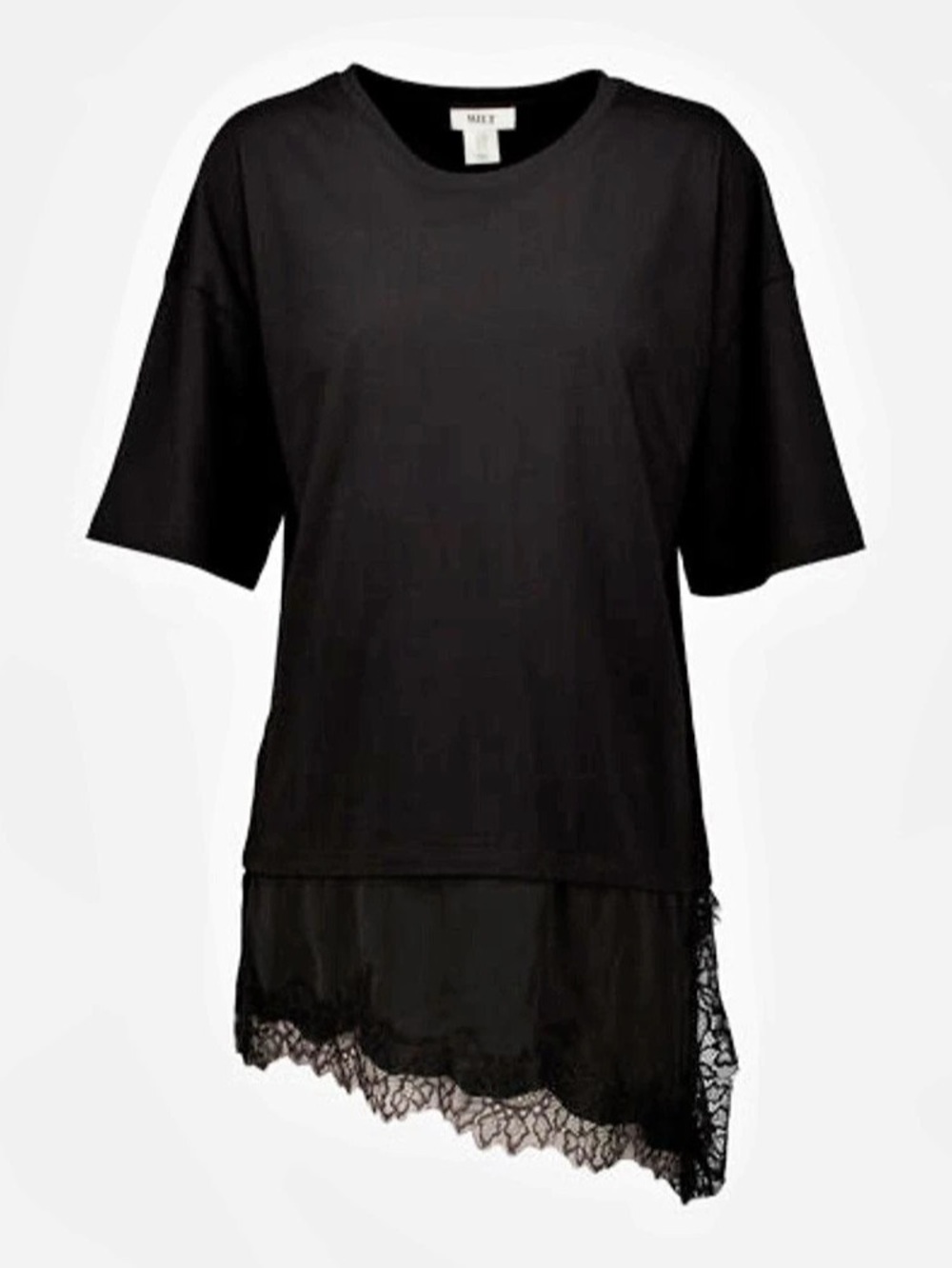 Wilt Black Lace Hem Top Size Medium NWT